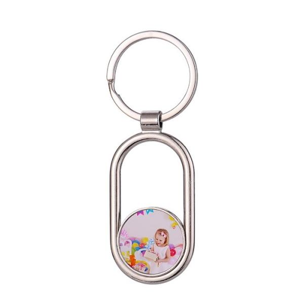 Sublimation Blank Metal Key Holder Movable Core double sided personalized keychain