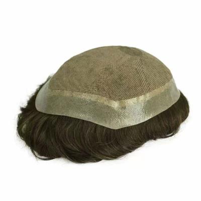 1B Homem de verdade Toupee cabelo humano Prótese mono fina 6x9 7x10