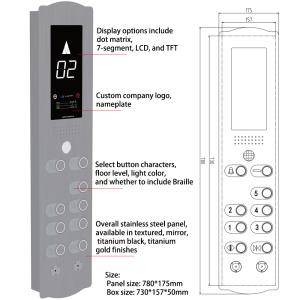 エレベーター部品 エレベーターカー制御パネル SUS COP 箱付き