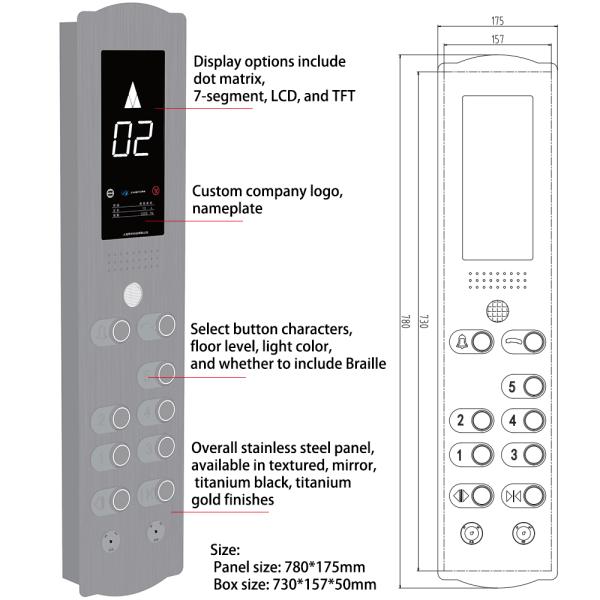 Partes de ascensor Panel de control del ascensor SUS COP con caja