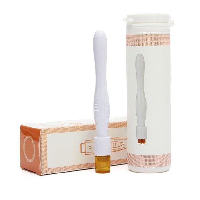 White Handle Professional 40 Needle Titanium Derma Stamp Micro Needling Therapy System