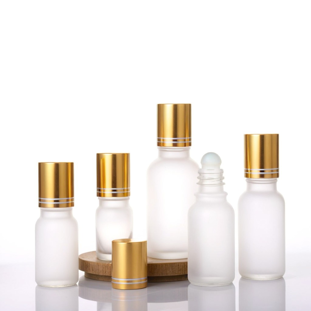 Matte Finish Refillable Glass Roller Bottle 5ml - 100ml For Essential Oil Perfume Roll On Application