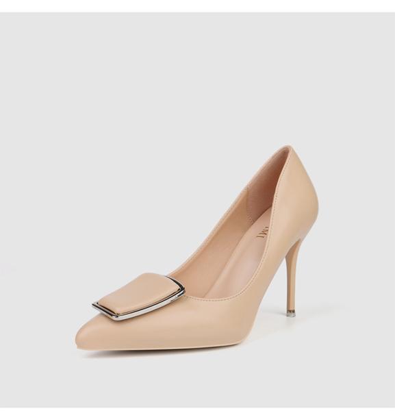ZM008 929-40 Square Buckle Single Shoes Women 2020 Spring New Women'S Shoes Shallow Mouth Stiletto Pointed Toe Ladies Hi