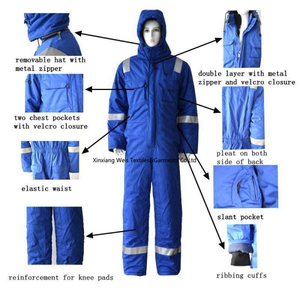 Winter Arc Proof Flame Retardant Coveralls With Hoodie / FR Warm Cotton Padded Clothes Reflective
