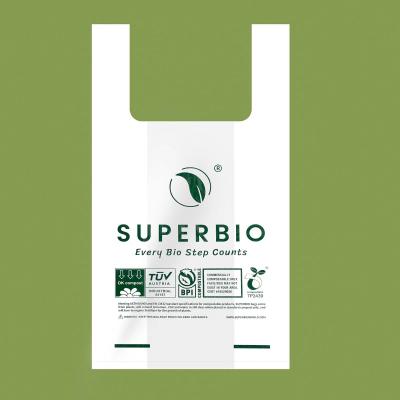 No Pollution Biodegradable Shopping Bags 20 X 52 CM Compostable Grocery Bags