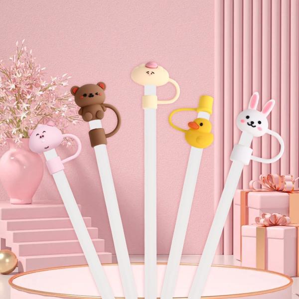 Toppers de paja de flores de silicona Reutilizables cubiertas y tapas para 9-10mm Las pajitas se ajustan Stanley 30 & 40oz Stambler Stanley Cap tapa