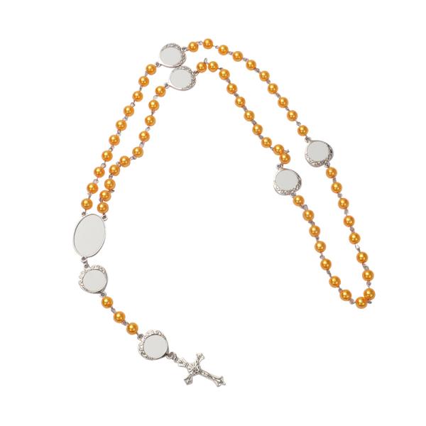 Custom Rosary Necklace Jewellery Blanks Sublimation Blank Rosary Beads Necklace