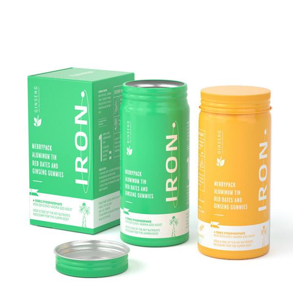 90*40mm Cylindrical Aluminum Tea Packaging Can Normal Inside Coating