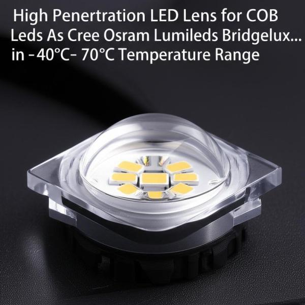 High Penertration LED Lens for COB Leds As Cree Osram Lumileds Bridgelux... in -40°C- 70°C Temperature Range