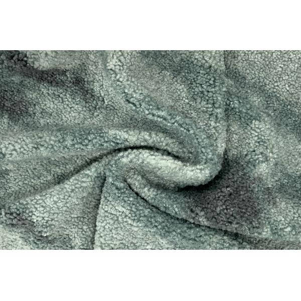 Jacquard Faux Sherpa Fabric Check Polyester Fur Patterned 460gsm