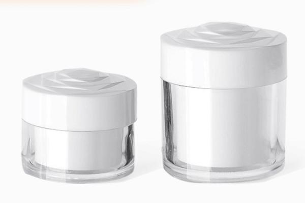 Straight Body 20g 30g 50g Face Cream Jars With Rose Lid