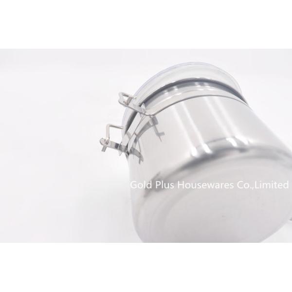 4pcs Kitchen organization metal steel candy can round shape food jar with clip lid