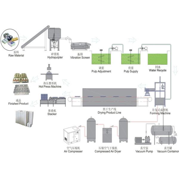 Máquina de moldear de la pulpa completamente automática ahorro de energía, máquina de la fabricación de la bandeja del huevo