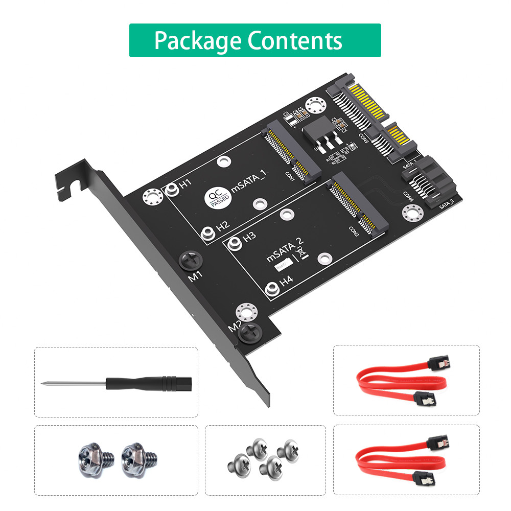 MSATA Hard Disk Application Dual SATA3 Converter Adapter Card с брекетом полной высоты