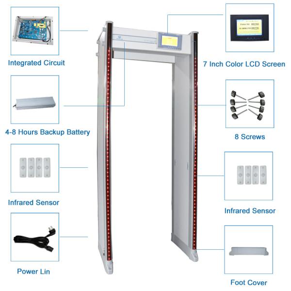 High Sensitivity Walk Through X Ray Machine , Outdoor Use Archway Metal Detector Gate