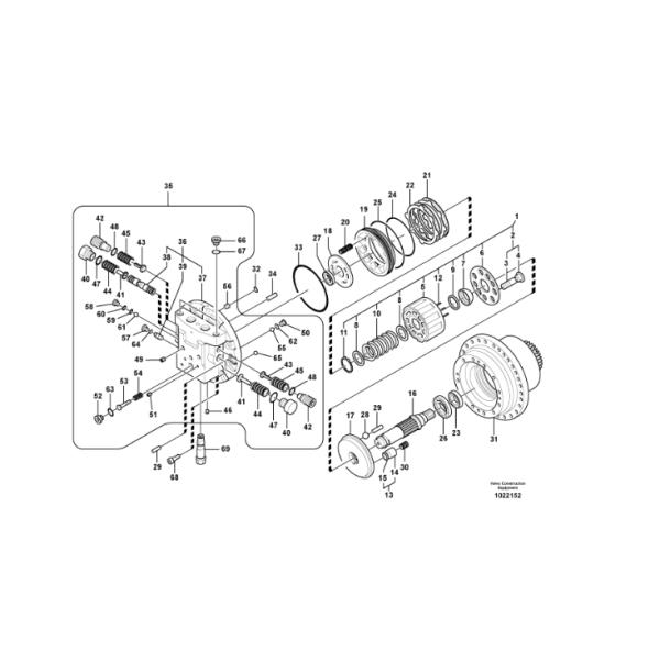 Walking Motor Travel Motor For Excavator R200 31N6-40051 31N7-40070 VOE14533651