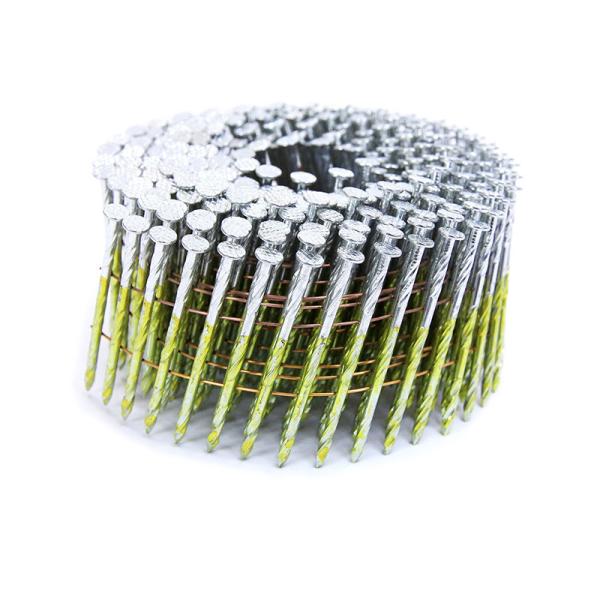 A bobina amarela de 15 graus prega a pata galvanizada 57mm do parafuso para cercar