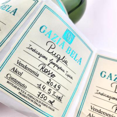 Custom Velvet Fabric Flocking Self Adhesive Labels Gold Printing Mini Champagne Labels