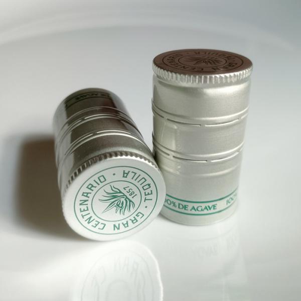 30mmx50mm Twist Off Glossy Alcohol Bottle Lids Metal Aluminum Ropp Cap