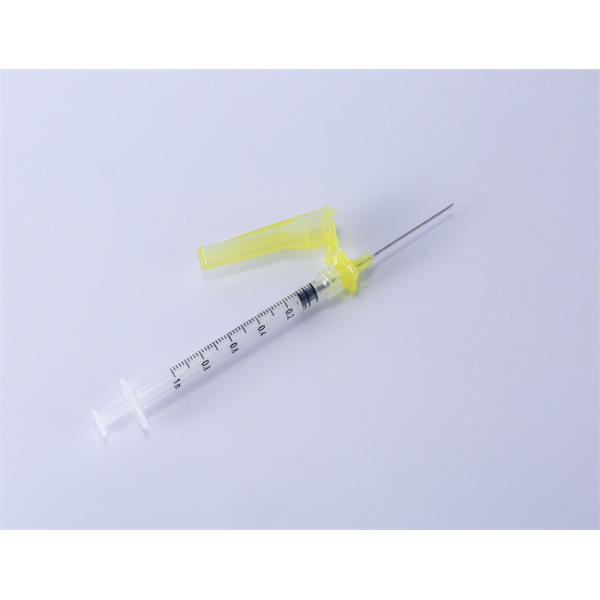Sterile Medical Disposable Safety Syringe With Safety Needle 16G-30G FDA51K