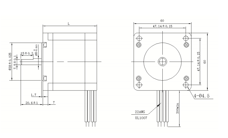 DC провода nm 8 см 2 Stepper мотора 20kg NEMA 24 60mm 1,8 градуса