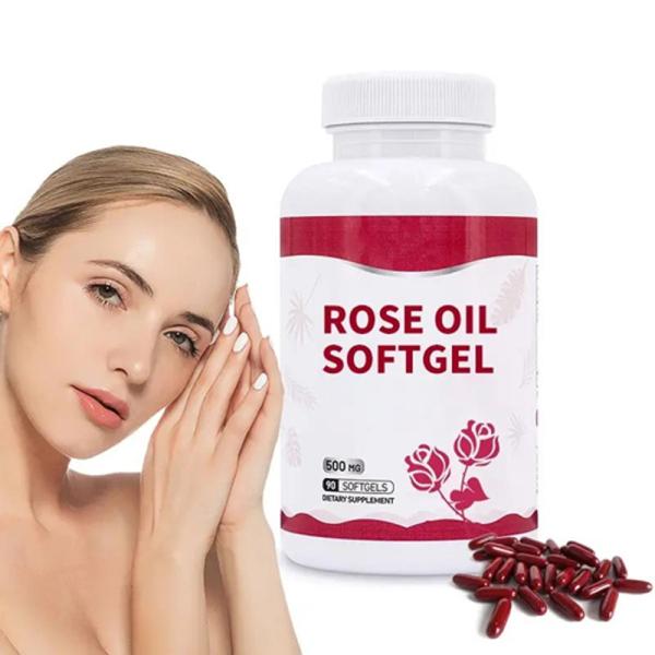Factory Natural Health Food Rose oil soft capsule Extract Skin Whitening with Vitamin C capsule