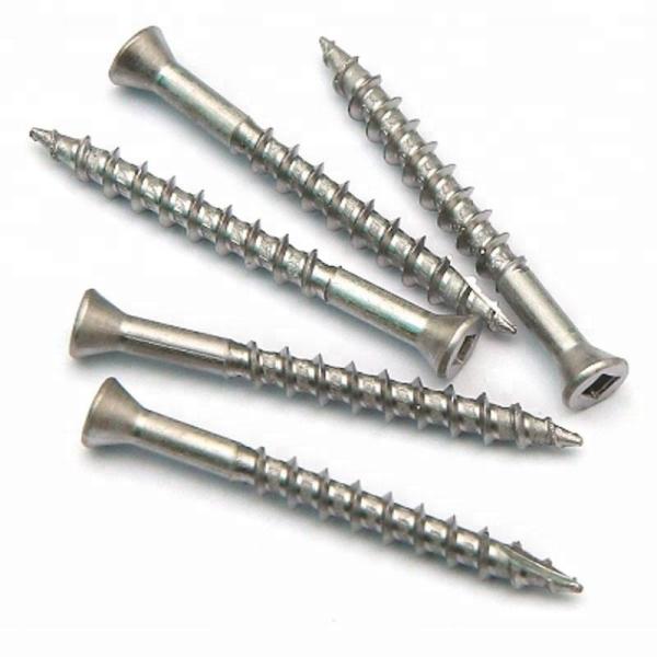 Stainless Steel Square Drive Flat Head Wood Screws Stainless Steel 17 Auger Point Screws