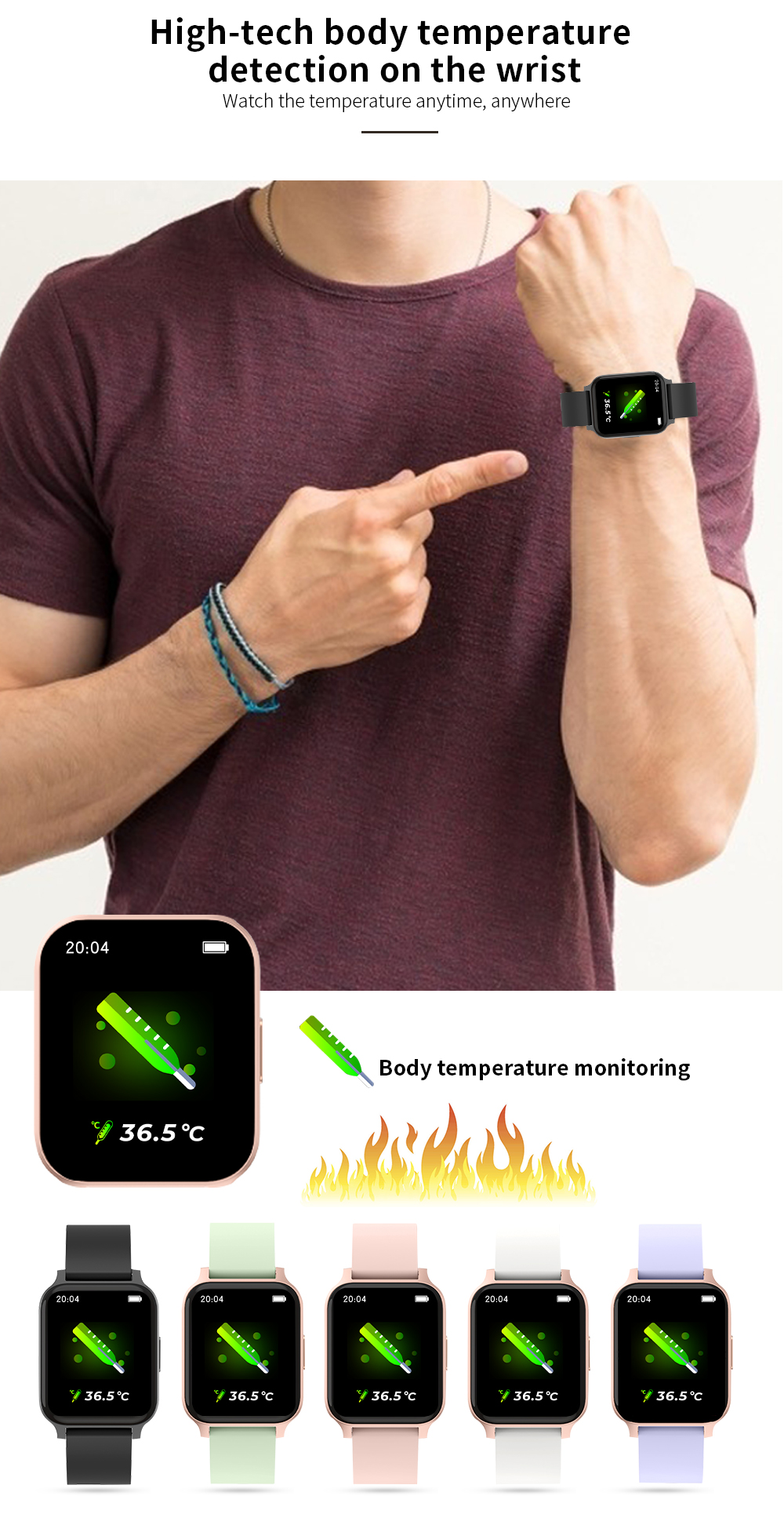 1,69» уведомлений Sms звонка Smartwatch 260mA 240*280 экрана касания Tft