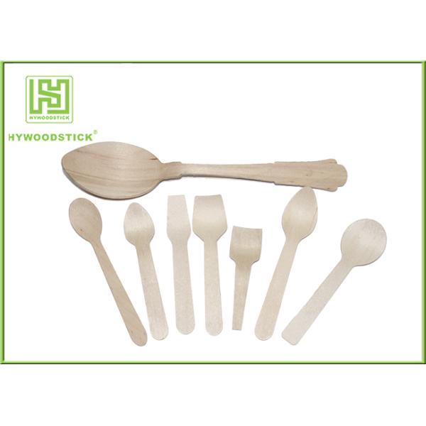 Healthy Disposable Wooden Cutlery Dinner Ice Cream Spoons In Different Shapes