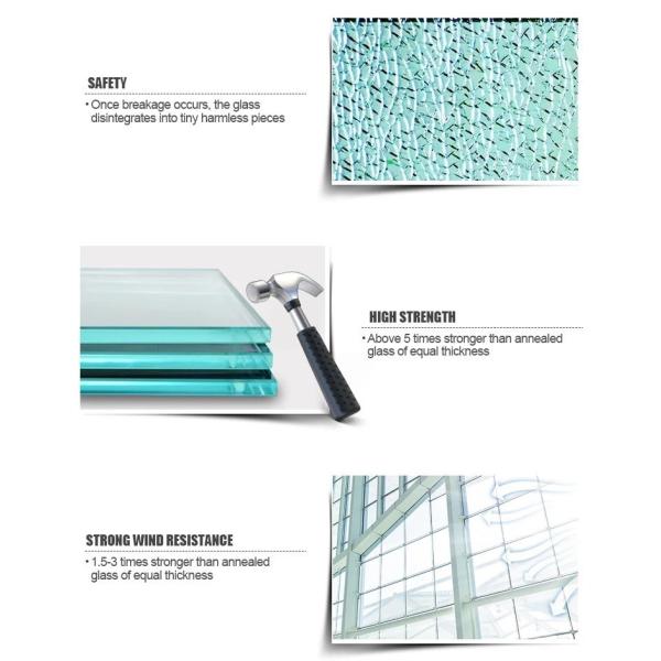 1830*2440/2140*3300/2440*3660 Tempered Toughened Glass for Shower Room Railing Building
