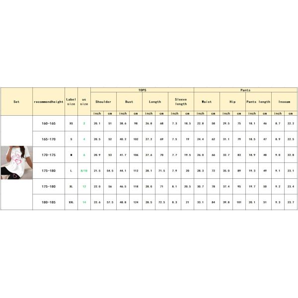 Heart Pattern Women Two Piece Outfits ODM OEM Short Sleeve Co Ord