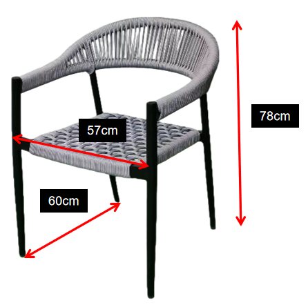 Stackable Armless French Dining Chair  Bistro Chair Waterproof Comfortable Aluminum Frame for Outdoor Restaurants