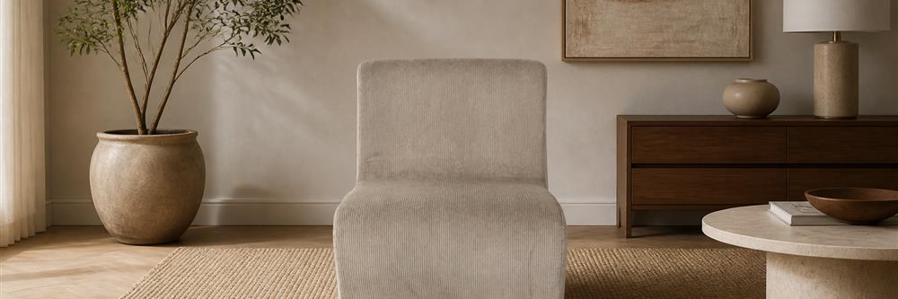 Modern Armless Corduroy Accent Chair, Single Seat – LG-5009
