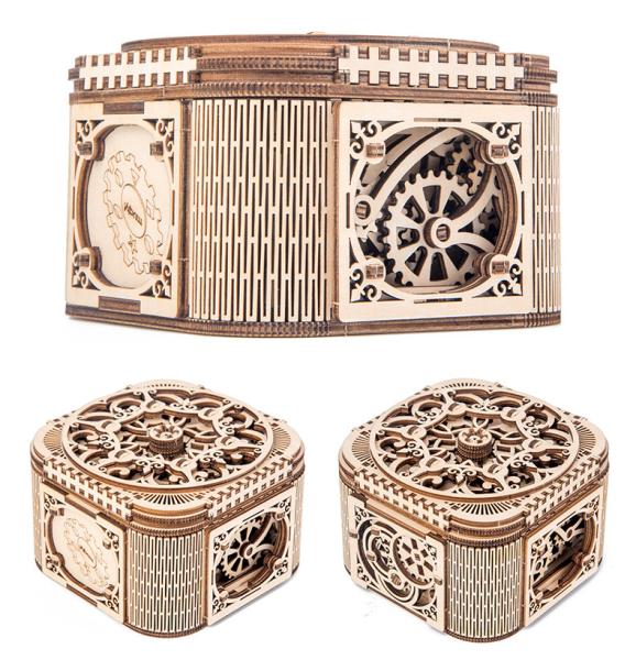 Gift 23.5cm Mechanical Wooden Block Puzzle Toys Small Wooden Jewelry Box