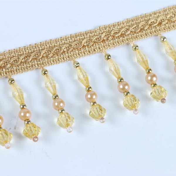 Handmade fashionable chain beads lace tassels fringes for curtain/sofa/pillow decoration