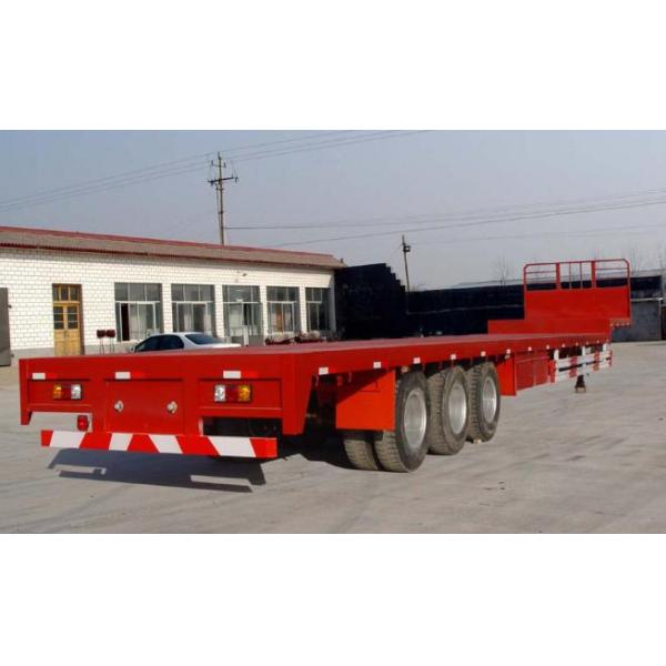 40 Foot tandem Flat Bed Semi Trailer With Bogie Suspension And Brake System