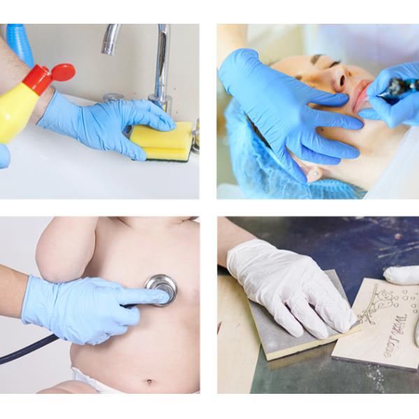 General Medical Nitrile Examination Gloves Non Sterile Type Customized Logo