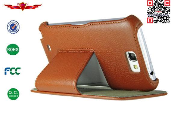 100% Quality Guaranteed PU Leather Cover Cases For Samsung Galaxy Note 2 N7100 UltimateFit