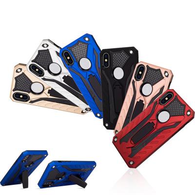 Cores engrossadas da queda 5 do caso do telefone celular de TPU anti com suporte