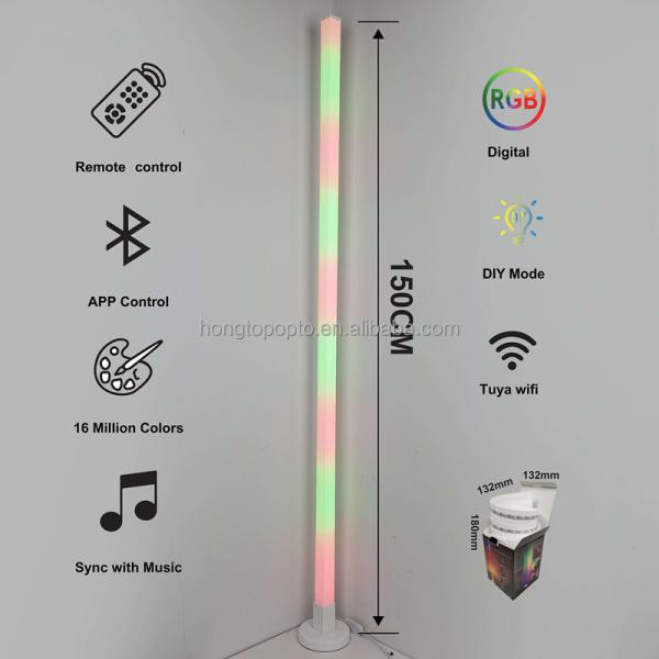 Adjustable RGB Smart-Controlled Corner Lamp for Holiday Decoration in Simple Design