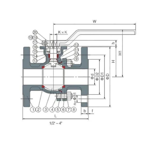 High Temperature Media 3PC Manual Flanged Ss Ball Valve with Floating Stainless Steel