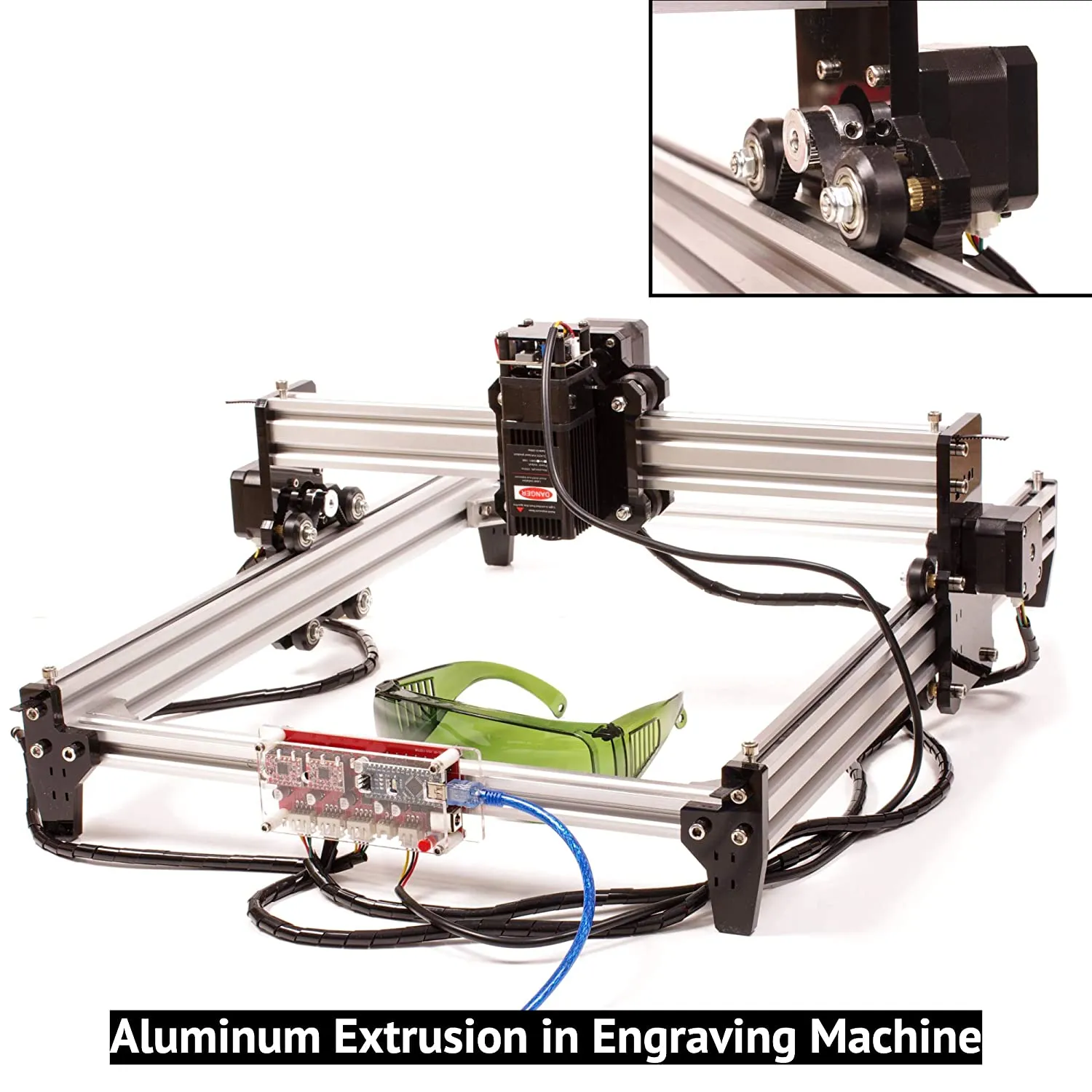 20mm X 20mm T Slot Aluminum Extrusion Profile Anodized Black Linear Rail Guide Frame