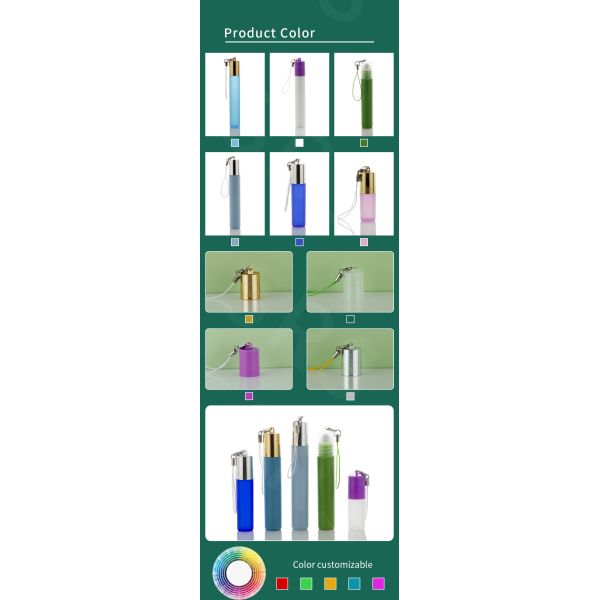 Wholesale 5ml Plastic Bottle Roller With Hook Portable Keychain Perfume Empty Bottle