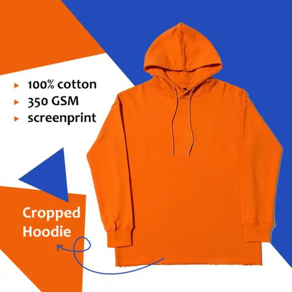 Label Men'S Acid Wash Hooded Sweatshirt For Ladies Men Girls 100% Cotton Cropped Hoodies Raw Hem Edge Bottom