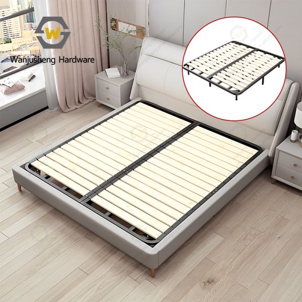 Large Size Foldable Furniture Spare Parts Metal Frame for Double Bed 1.8m Long Tatami Bed Frame