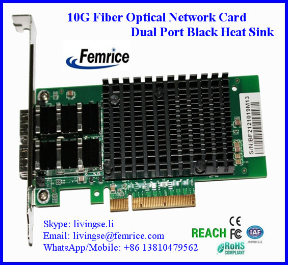 Dual-port SFP Slot and LC Fiber 10 Gigabit Optical Fiber Server Network Card