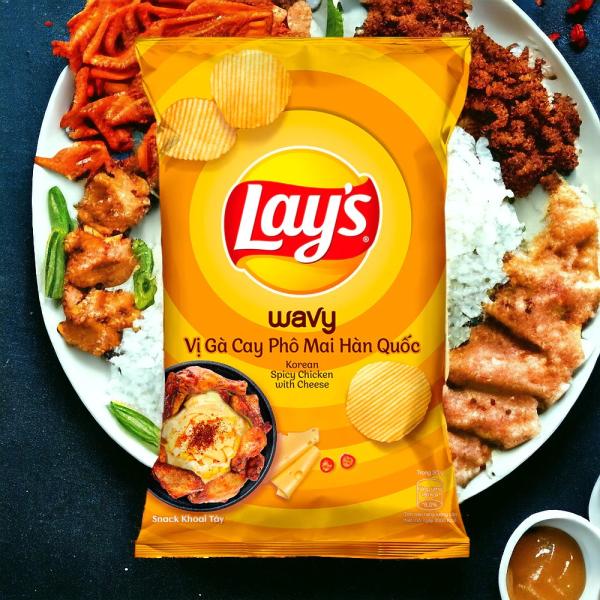Lay's 56g Korean Spicy Chicken with Cheese Chips - Case of 100 for Wholesale and Retail Sales