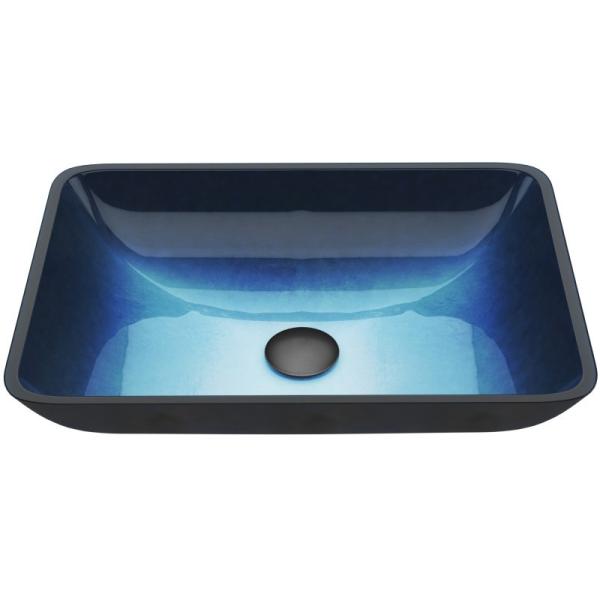 Turquoise Rectangular Wash Hand Basin Bathroom Sinks Top Mount