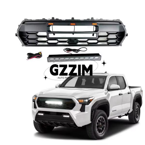 Toyota Tacoma 2024 ABS Grelha Frontais de malha com barra de luz Grelha de carro preta Grelha Frontais Média
