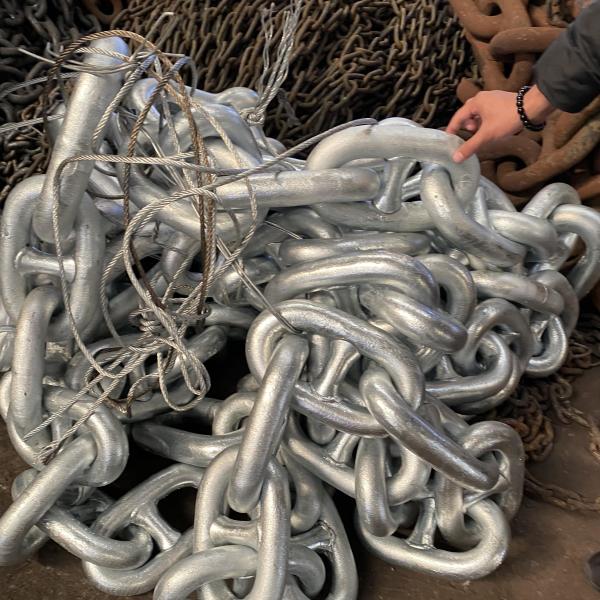 73mm Anchor Chains High Strength Alloy Steel Galvanized Stud Link Chain Cable